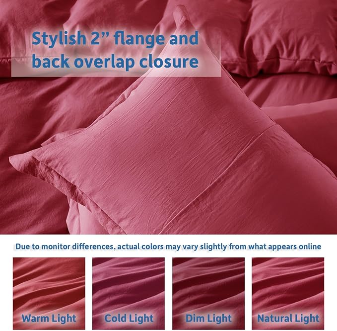 Nestl Burgundy Red California King Duvet Cover Sets - Image 8