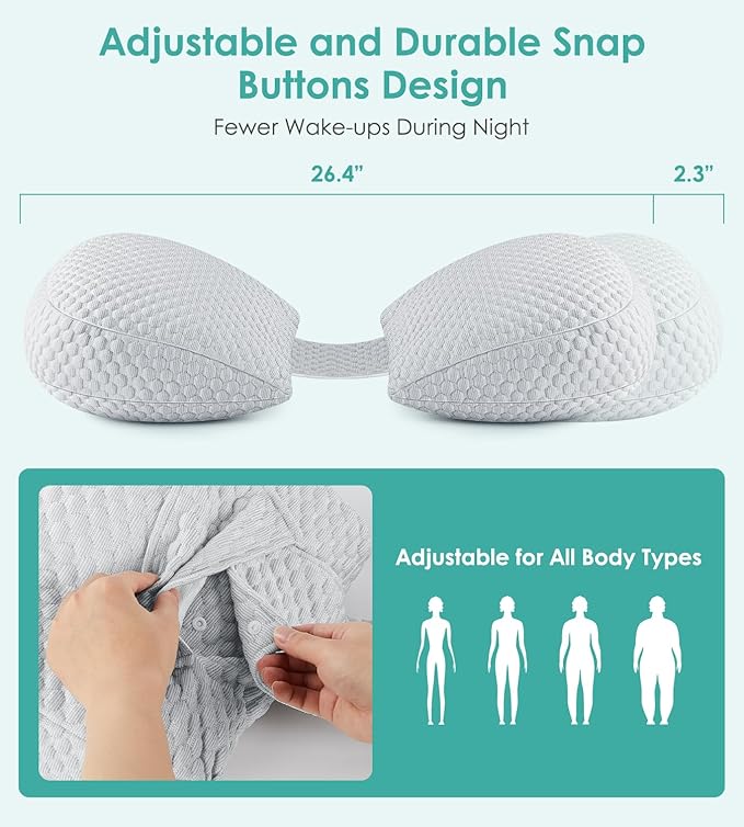 Pregnancy Pillow Cooling for Sleeping, Detachable and Adjustable Double-Sided - Image 2