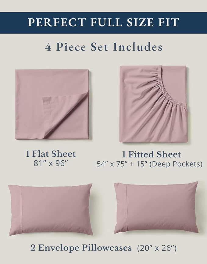 LANE LINEN Eco Friendly 100% Organic Cotton Bed Sheets Full Size, Fully - Image 4