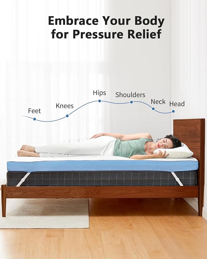 PERLECARE 4 Inch Firm Mattress Topper Queen, Cooling Gel-Infused & Bamboo - Image 3