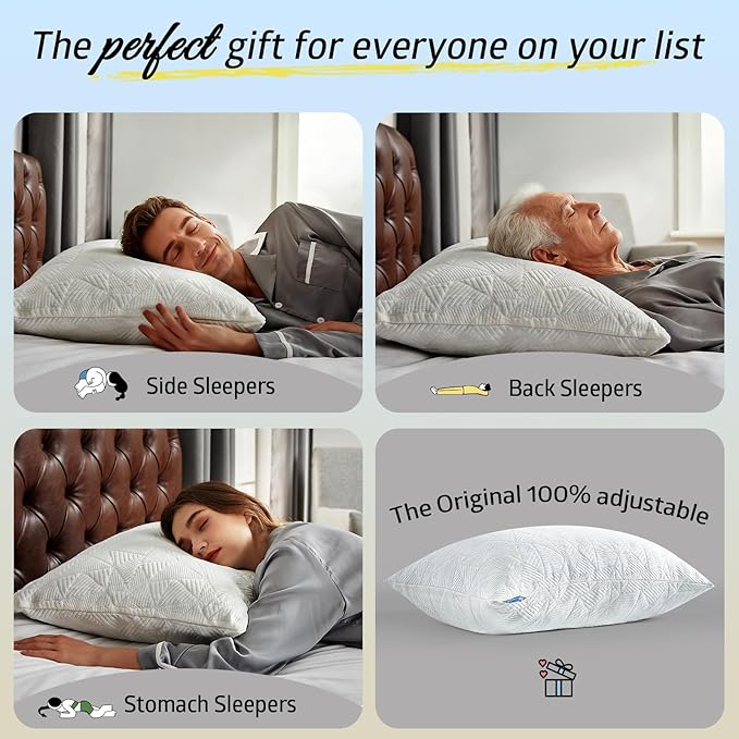 BETU Cooling King Size Pillows Set of 2, Shredded Memory Foam Cool Pillows - Image 5