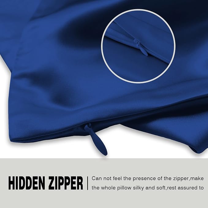 Silk Pillow Cases 2 Pack, Soft Breathable and Sliky Standard Size Pillow Cases - Image 4