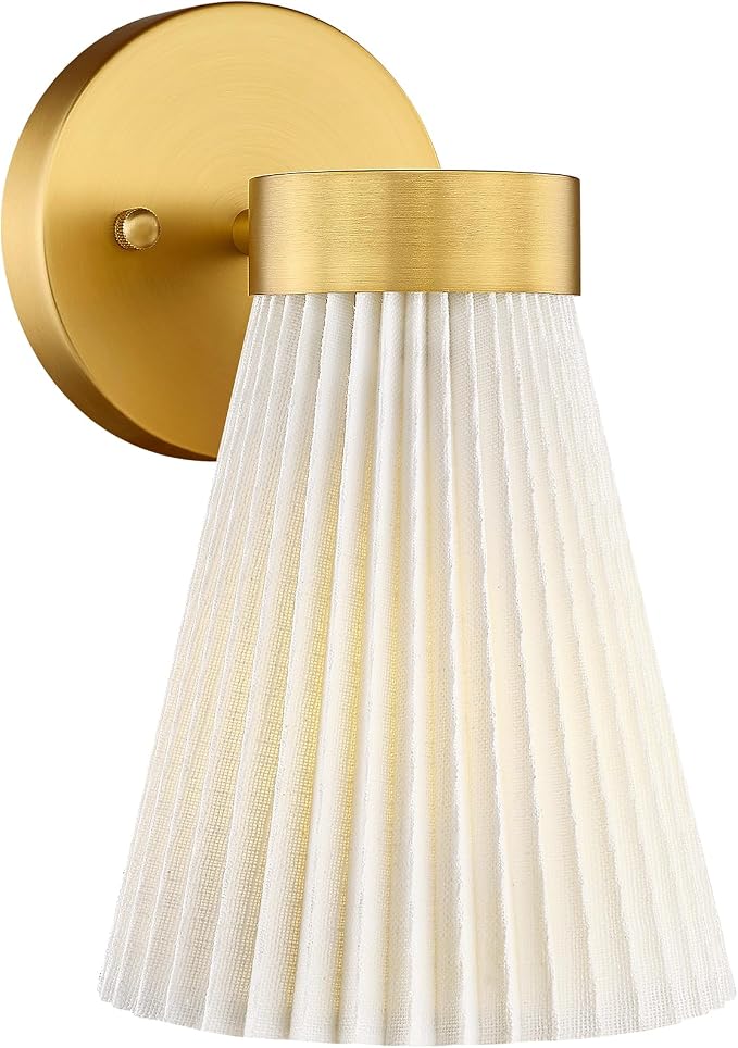 Fabric Bathroom Light Fixture, HWH 1-Light Sconce Wall Lighting by HWHINVESTMENT
