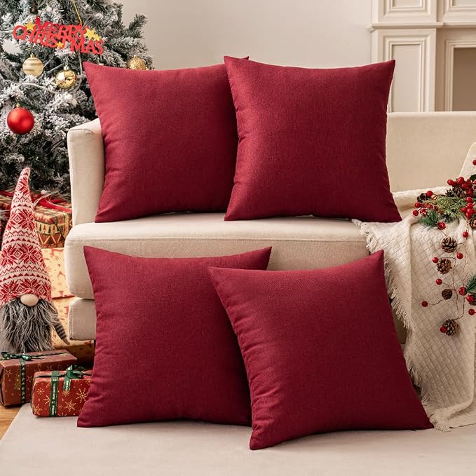 MIULEE Pack of 2 Decorative Outdoor Solid Waterproof Throw Pillow Covers Faux - Image 8