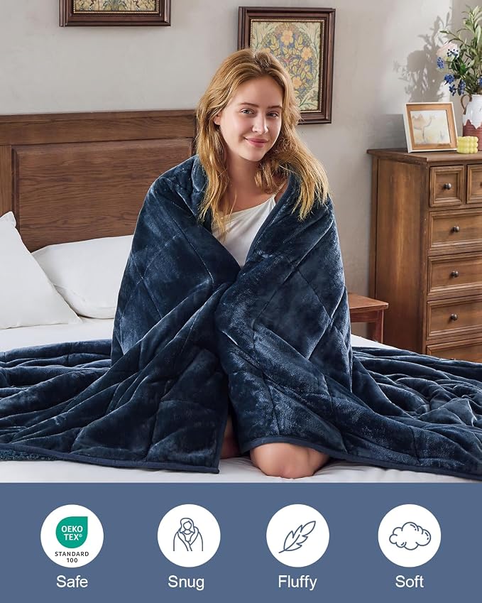 Super Fuzzy Soft Sherpa Fleece Weighted Blanket, 20 lbs Dual Sided Fluffy Heavy - Image 6