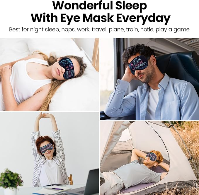 2 Pcs Boys Sleep Eye Mask, Guys Blackout Sleeping Silk Mask - Image 7