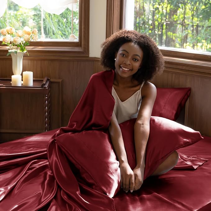 CozyLux Satin Sheets Full Size Sheets - Image 5