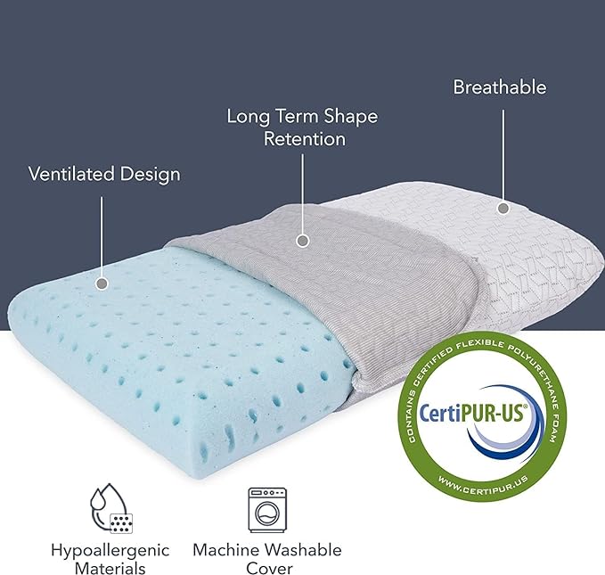 Vaverto Small Memory Foam Bed Pillow - Image 2