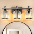 3-Light Black Modern K9 Crystal Vanity Lights by KunruiTAI
