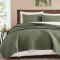 WRENSONGE King Size Quilt-3 Pieces Lightweight Bedspreads Olive Green King by WRENSONGE