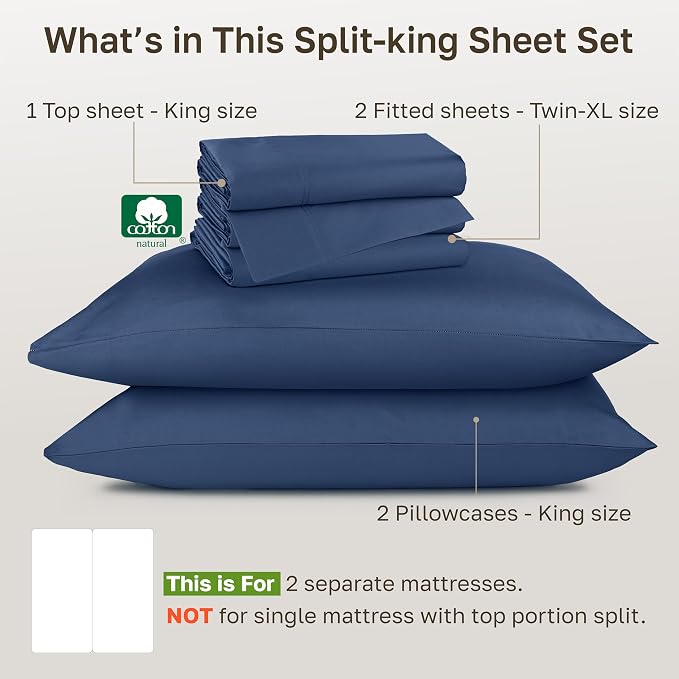 California Design Den Split King Sheets Sets - Image 4