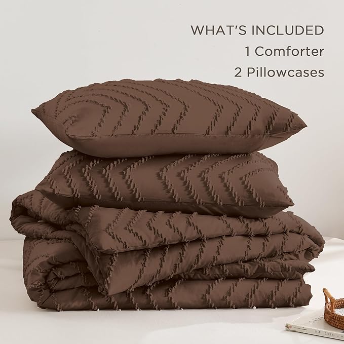 Andency Brown California King Comforter Set, Boho Cal King Soft Warm Tufted - Image 6
