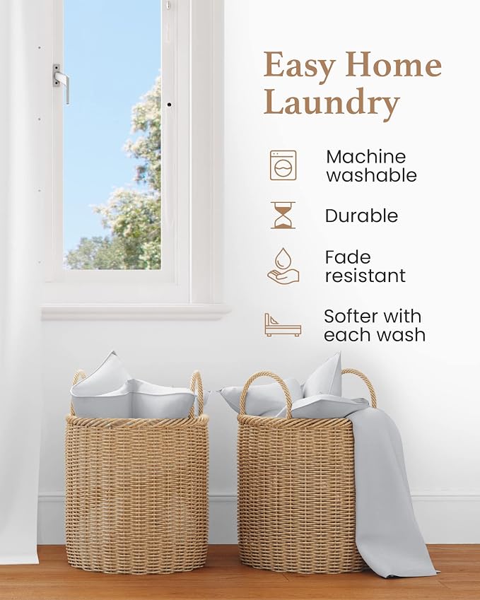 1000 TC Light Gray Standard Pillowcases Set of 2 100% Egyptian Cotton Pillow - Image 5