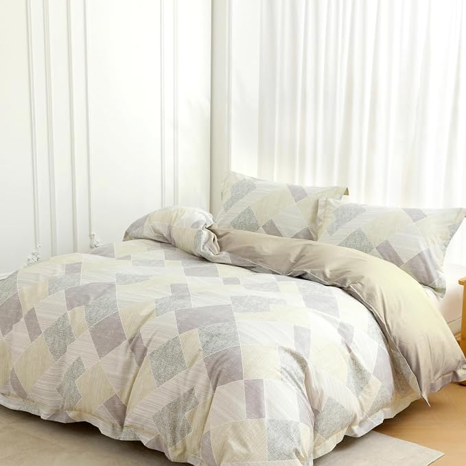 OAITE Duvet Cover Set Queen Size Floral Pattern Ultra Soft 100% Cotton Duvet - Image 5