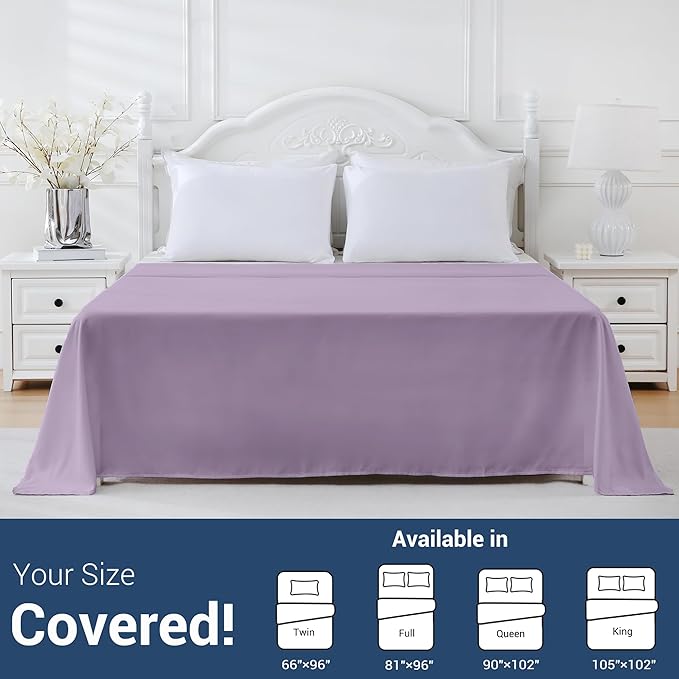 Queen Flat Sheet Only, 1 Pack Top Bed Sheets, Soft Breathable Brushed - Image 5