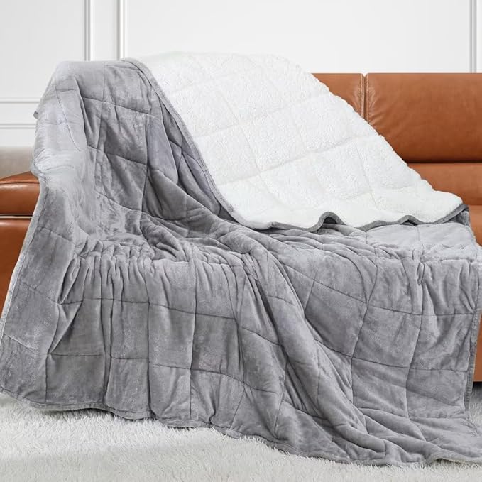 Alomidds Weighted Blanket Queen Size 20lbs 60x80 inches, Sherpa Heavy Blankets by Alomidds