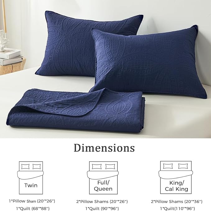 akkialla Queen Quilt Bedding Set, Lightweight Soft Bedspread Coverlet, Modern - Image 6