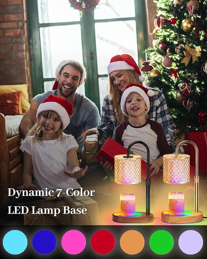 Candle Warmer Lamp with 7 LED Color Changing, Timer Dimmer Height Adjustable - Image 2