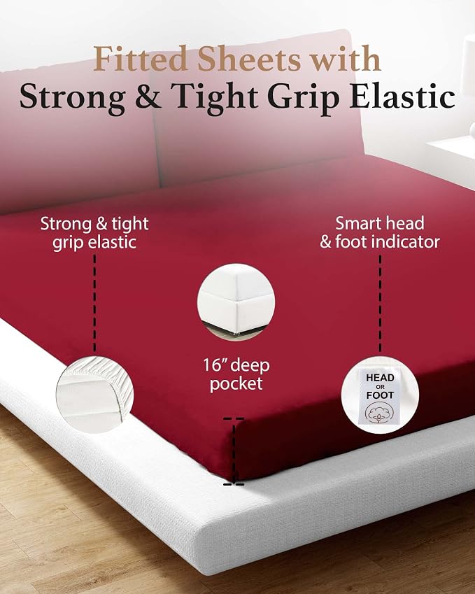 Good Sleep Bedding Hotel Style Queen Fitted Sheet Only Deep Pocket 16 Inch - Image 4