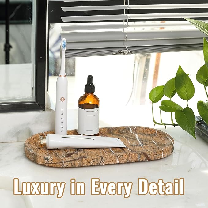 Koville Indian Natural Marble Decorative Tray, Catchall - Image 7