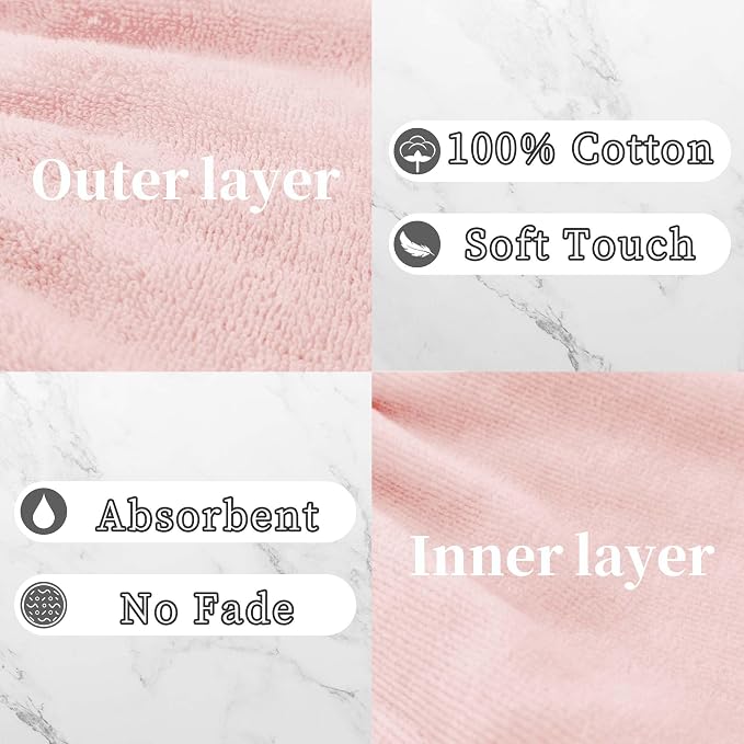 VOOVA & MOVAS Baby Wash Cloths 6-Pack, 100% Cotton Soft Absorbent Washcloths - Image 3