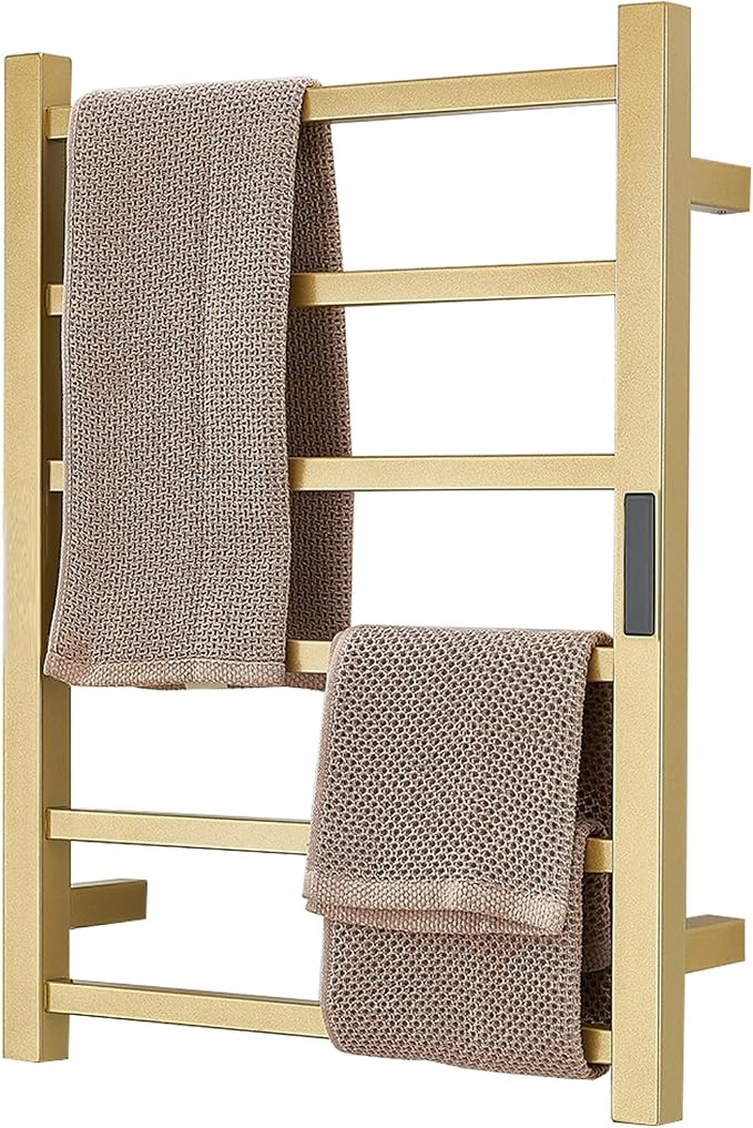 Electric Heated Towel Warmer Rack Gold Bathroom Accessories, by DUDYP