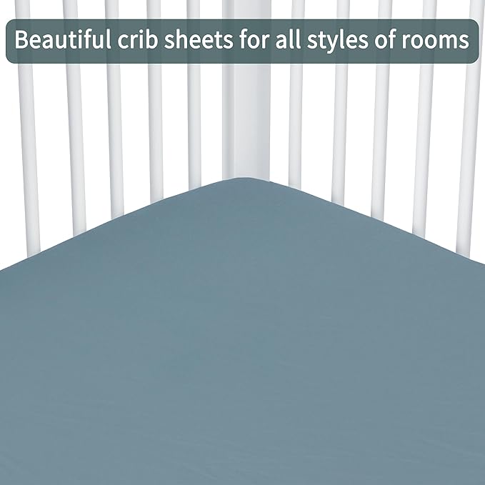 GUNTAIL Baby Crib Sheets for Boys Girls, 2 Pack Fitted Crib Sheet for Standard - Image 5