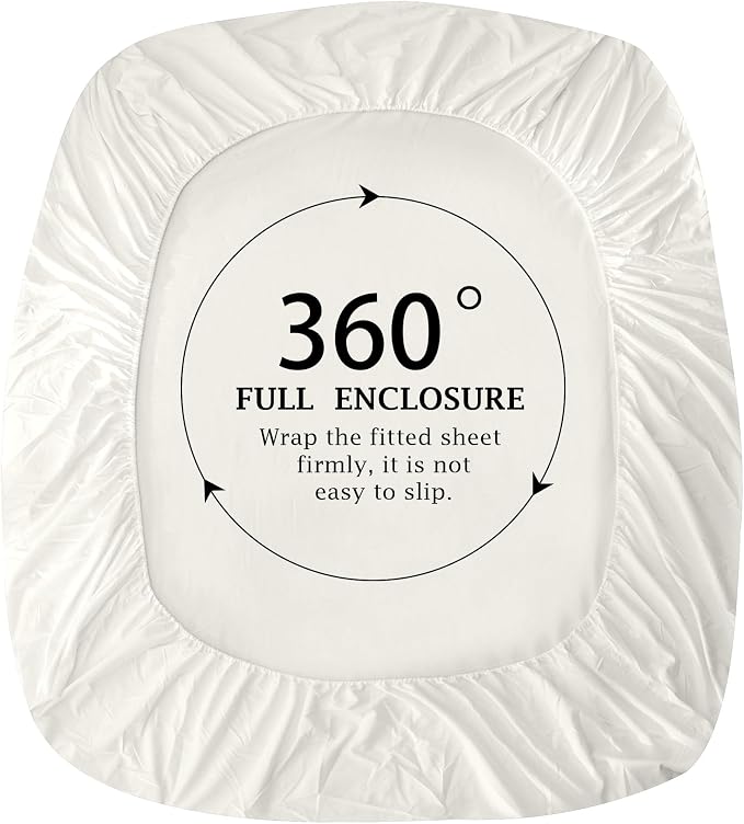 FreshCulture Pure Cotton Fitted Sheets California King Size, 300 Thread Count - Image 5