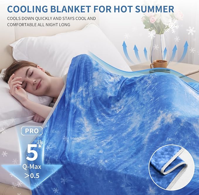 Guohaoi Cooling Blanket for HotSleepers, Decortive Tie Dye, Absorbs Heat to - Image 2