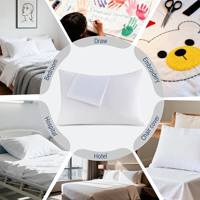 White Pillowcases Queen 4 Pack, 20x30 Pillow Cases - Image 6