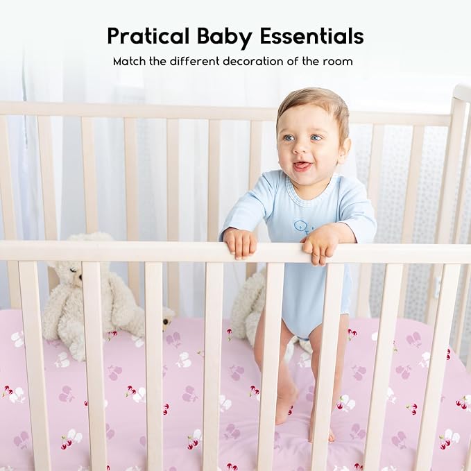 Yoofoss Baby Crib Sheets for Boys Girls, Fitted Crib Sheet 2 Pack for Standard - Image 6