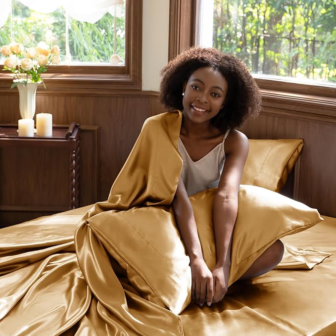 CozyLux Satin Sheets King Size Sheet Set - Image 5