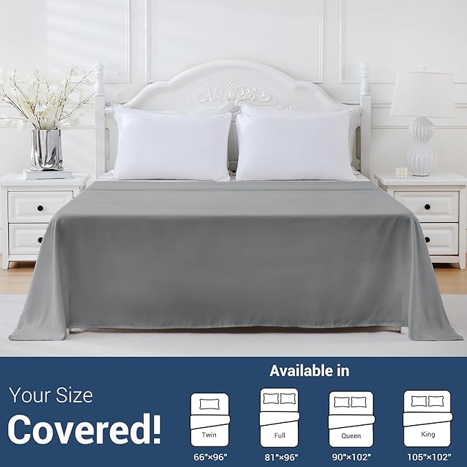 Twin Flat Sheet Only, 1 Pack Top Bed Sheets, Soft Breathable Brushed Microfiber - Image 5