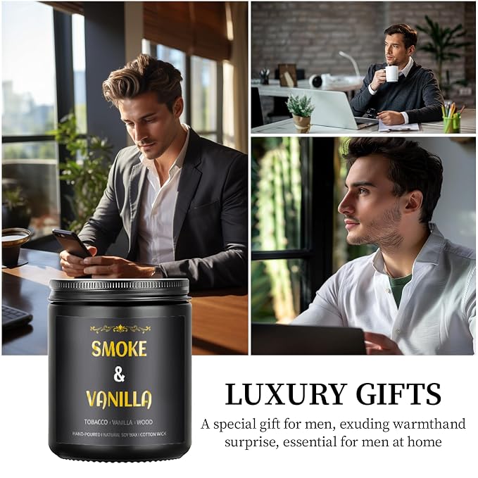 Smoke & Vanilla Candle, 7 oz Scented Candle - Image 4