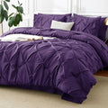 CozyLux Full Size Comforter Sets Purple, 7 Pieces Pintuck Bed in A Bag Purple by CozyLux