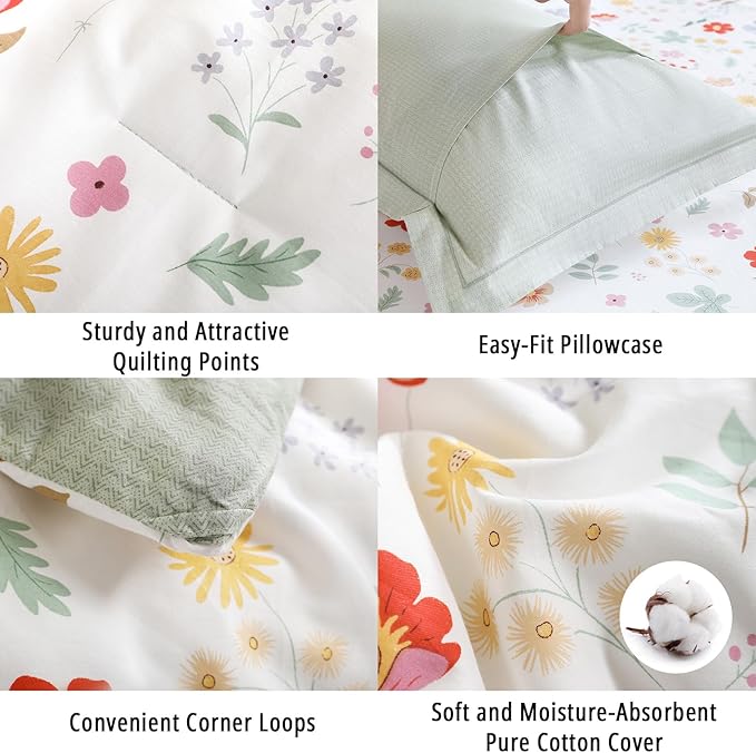 LEMIROE Botanical Cotton Comforter Queen Size 3Pcs - Image 5