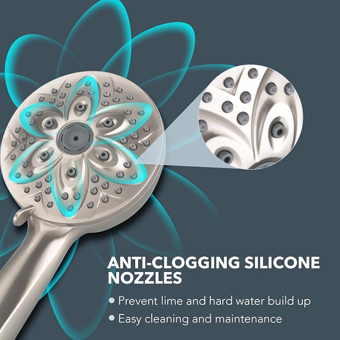 6-Setting Filtered Handheld Shower Head, JDO High Pressure Shower Head - Image 6