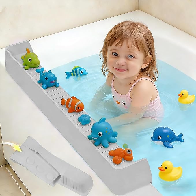 Bathtub splash guard for tub kids& Bath Shelf for Kids – Toddler Bath Tray by Unknown