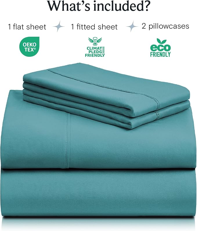 LuxClub 4 PC Queen Sheet Set, Breathable Luxury Bed Sheets, Deep Pockets 18" - Image 2