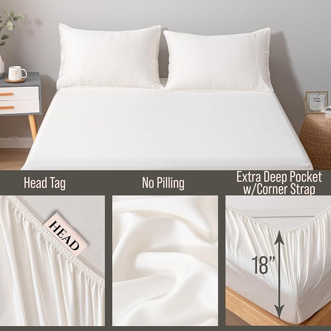 Bella Coterie King Size Fitted Sheet Only | Luxury Bamboo Viscose | 100% - Image 3