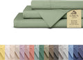 Linen Home 100% Cotton Percale Sheets Twin Size, Oil Green, Deep Pocket by LINENHOME