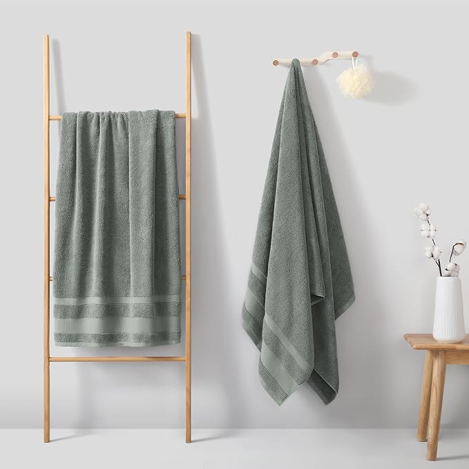 REDKISS 100% Cotton Bath Towels Set of 2, Extra Large Bath Sheets 35 X 70 Inches - Image 4