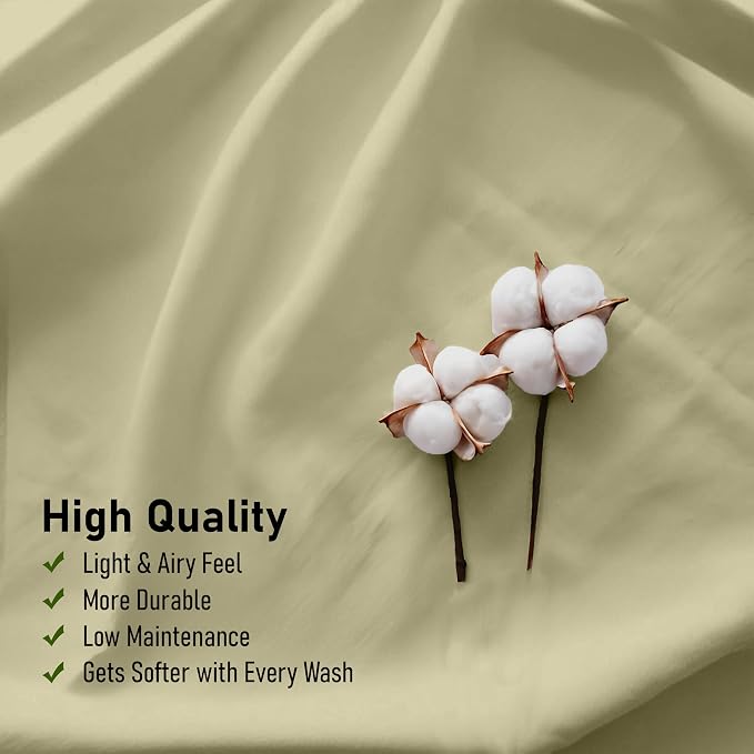 RUVANTI 100% Cotton Sheets – King Size Percale Bedding, Cooling & Breathable - Image 5