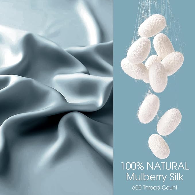 100% Silk Pillow Cases 2 Pack Queen Size Mulberry Silk Pillowcase - Image 2