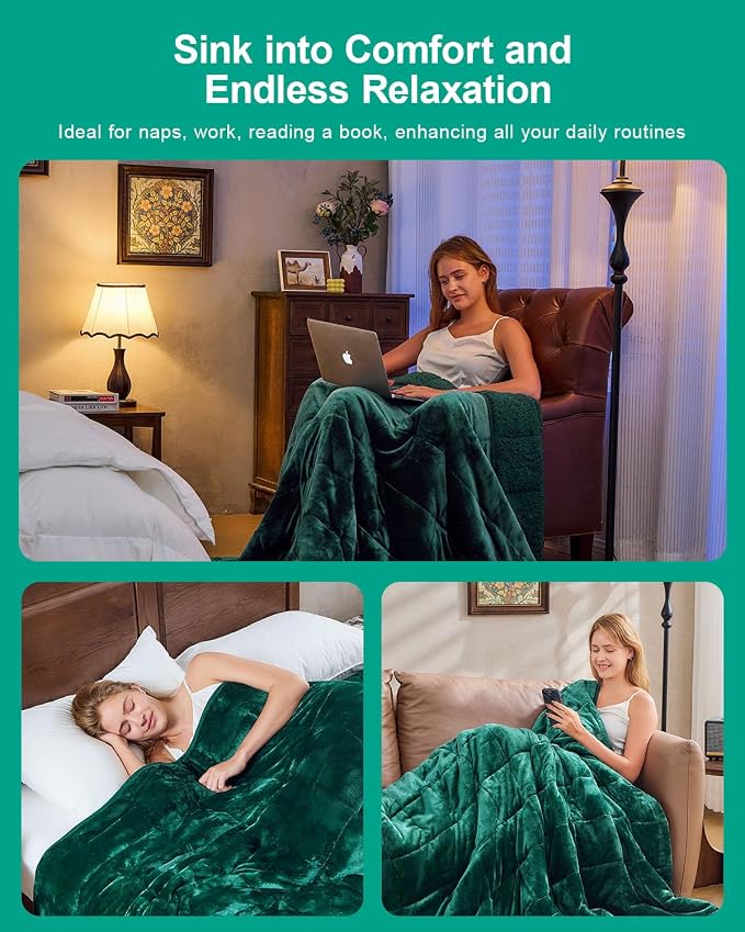 Super Fuzzy Soft Sherpa Fleece Weighted Blanket, 20 lbs Dual Sided Fluffy Heavy - Image 4