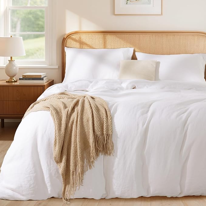 LBRO2M 100% France Linen Duvet Cover Set Full Size 3 Pcs Natural Flax Comforter by LBRO2MBedding