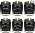 6 Pack Men Candles for Home Scented, Soy Wax 200 Hour Long Lasting Candle by Furnizone