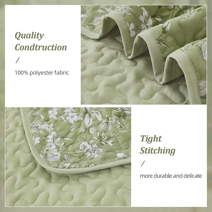 WONGS BEDDING Quilt Queen Size, Botanical Quilt - Image 4