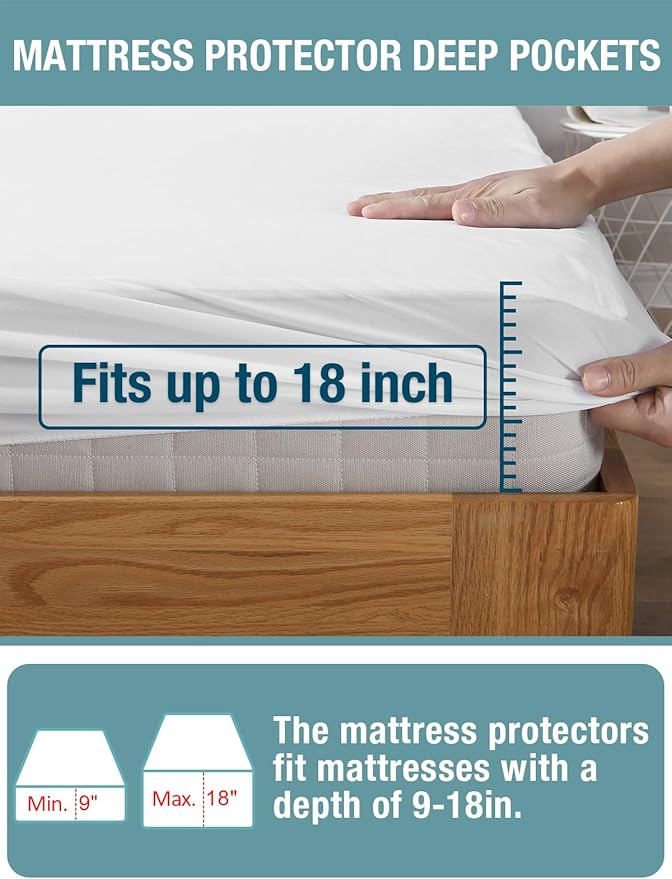 Bedecor Full Waterproof Mattress Protector, Pee and Bed Wetting Protection Cover - Image 4