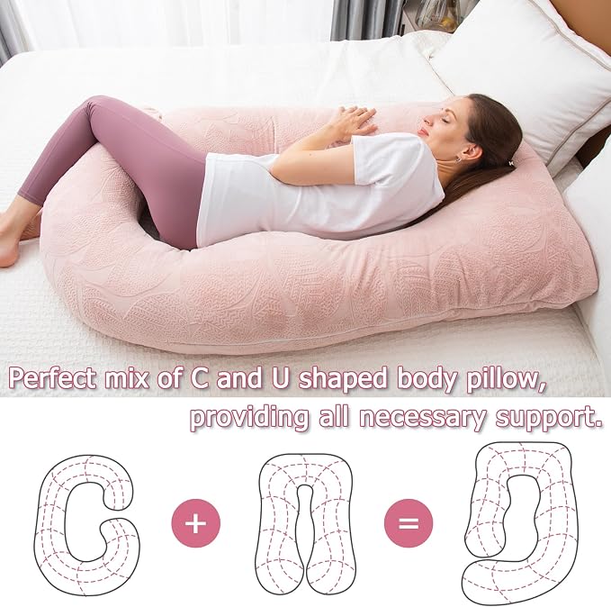 MOON PINE Pregnancy Pillow, U Shaped Full Body Pillow - Image 3